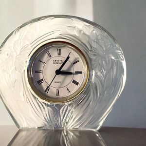 Vintage Godinger Crystal Legends Hand Crafted Lead Crystal Clock